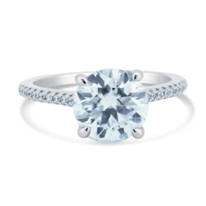 Silver 2 Carat Moissanite Stones Encrusted Engagement Ring - IFJR00014