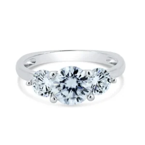 Silver Past Present & Future Moissanite Ring - IFJR00001