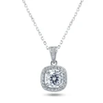 Halo Pendant Moissanite Necklace - IFJP00002