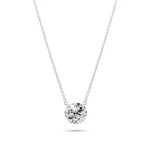 Silver Moissanite Stone Solitaire Necklace - IFJN00015