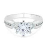 Silver Rhodium Engagement Moissanite Ring - IFJR00002