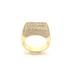 "FREEDOM" 925 MOISSANITE MENS YELLOW GOLD ICED OUT RING IFJ995922