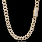 " Icebox Cuban" SILVER MOISSANITE 10MM CHAIN I IFJ995332