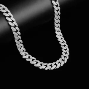 "SEAN" SILVER MOISSANITE 14MM CUBAN CHAIN | IFJ993431