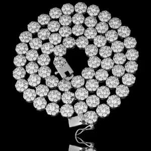 "MY FLOWER" SILVER MOISSANITE 7MM CHAIN | IFJ993401