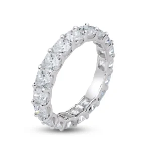 925 Silver Moissanite 3.8mm Eternity Band Ring - IFJMR00006