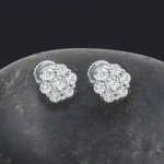 "Star" 1.00 CTW SILVER MOISSANITE ICED OUT EARRINGS I IFJ992111
