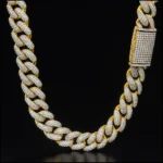 "MONSTER" 12MM GOLD MOISSANITE ICED OUT CUBAN IFJ991402