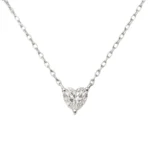 925 Sterling Silver Moissanite Heart Pendant Adjustable Necklace