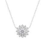 925 Sterling Silver Radiant Burst Moissanite 11.3mm Adjustable Pendant Necklace - MDGPIFJ00005